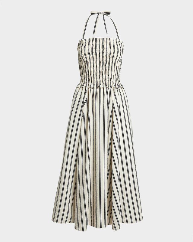 Striped Silk-Blend Dress